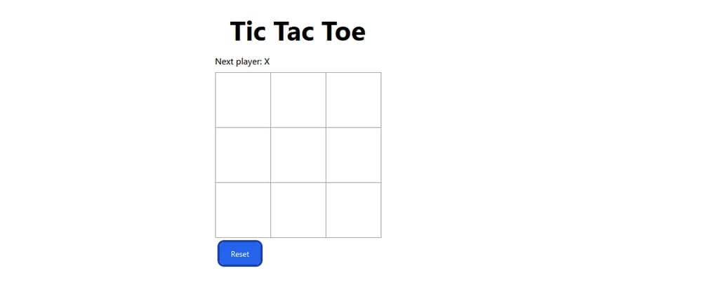 Tic Tac Toe Game using React